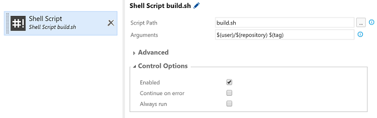 configuring shell script build step